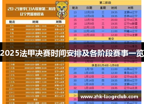 2025法甲决赛时间安排及各阶段赛事一览